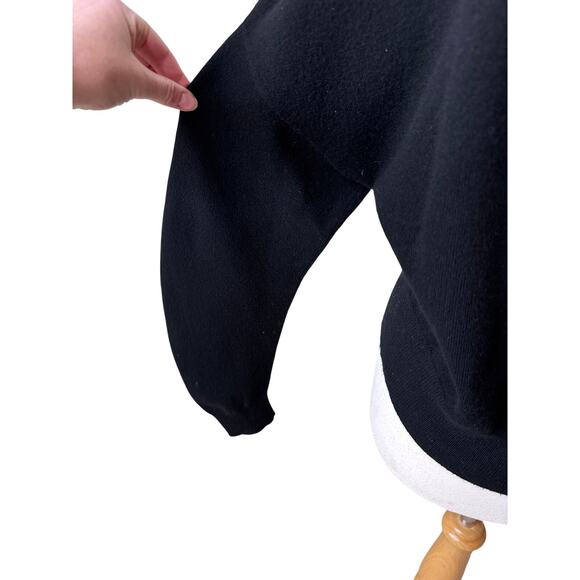 LEWIT Cashmere Blend Drop Shoulder Sweater Snap Details Black Size Large - Picture 6 of 12